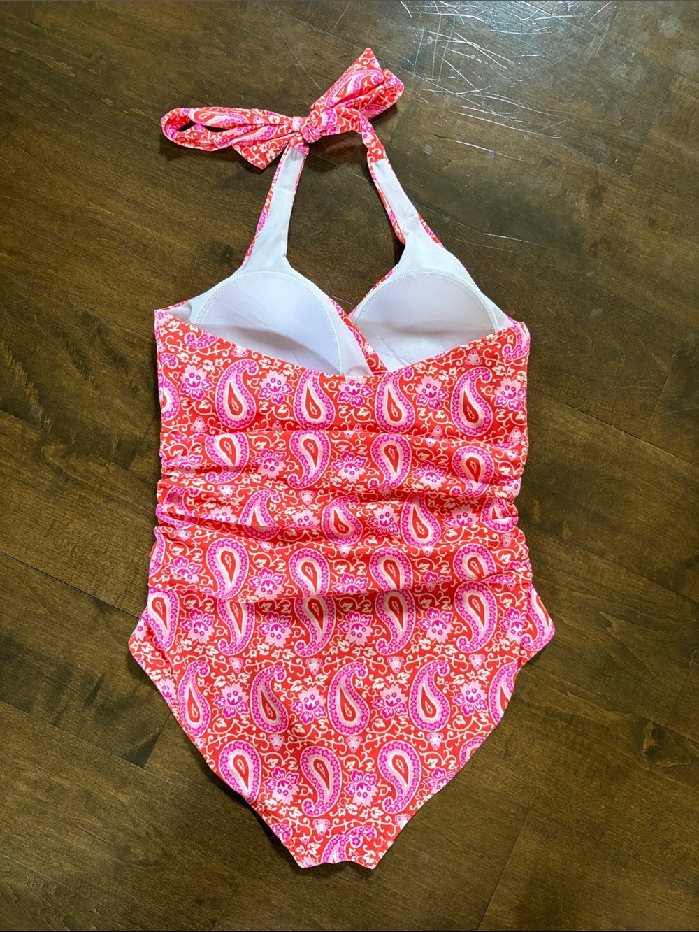 Boden Pink Paisley Halter One-Piece Swimsuit, 12 - Picture 2 of 3